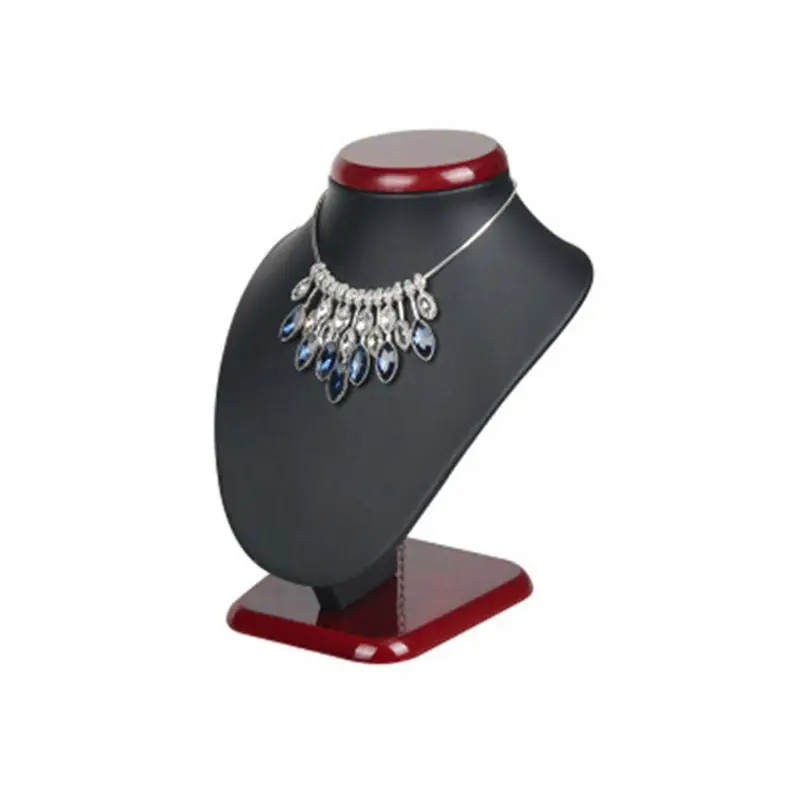 

2021 New Mannequin Necklace Display Stand Holder Leather Portrait Jewelry Display Stand Rack for Jewelry Store Props