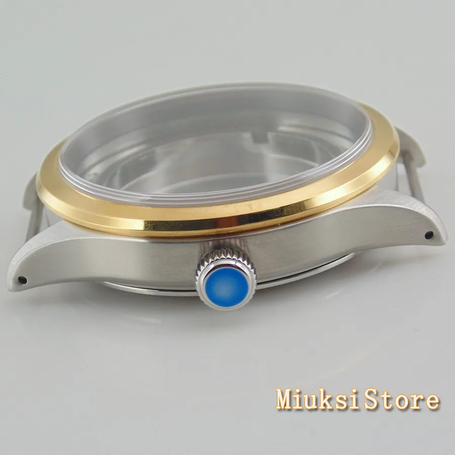 41mm Watch case sapphire glass gold bezel steel watch fit DG2813/3804 Miyota 82 Series | Наручные часы