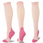 Разноцветные женские и мужские компрессионные тянущиеся дышащие уличные вечерние эластичные носки до середины икры женские длинные Компрессионные носки до колена