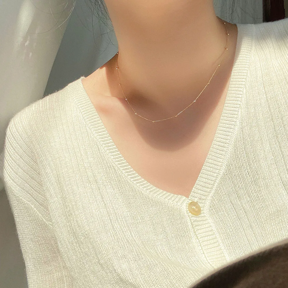 

2021 New Simple Goth Chain Necklace for Women Fashion Stainless Steel Beads Chain Choker Prom Friends Couples Jewelry Gift