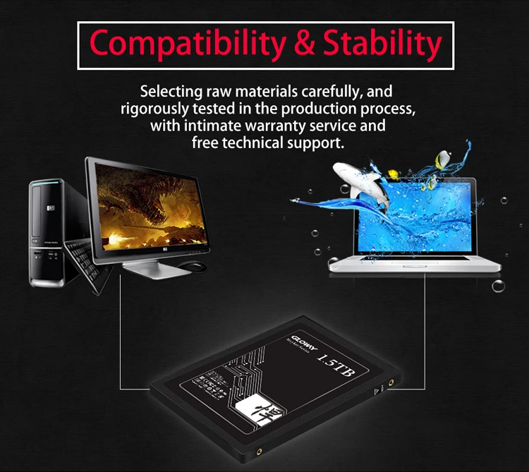 Gloway 1,5 ТБ 2 ТБ Внутренний твердотельный диск HDD жесткий диск SATA 3 2,5 для ноутбука Настольный SSD диск 1,5 T 2T