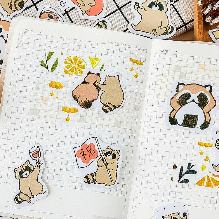 Kawaii Procyon записная книжка наклейка дневник винтажная Пиратская кожа сменная
