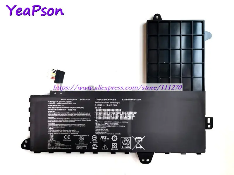 Yeapson 7 6 V 32Wh натуральная B21N1505 ноутбук Батарея для Asus Eeebook серии E402MA EH EH01 E402S E402SA
