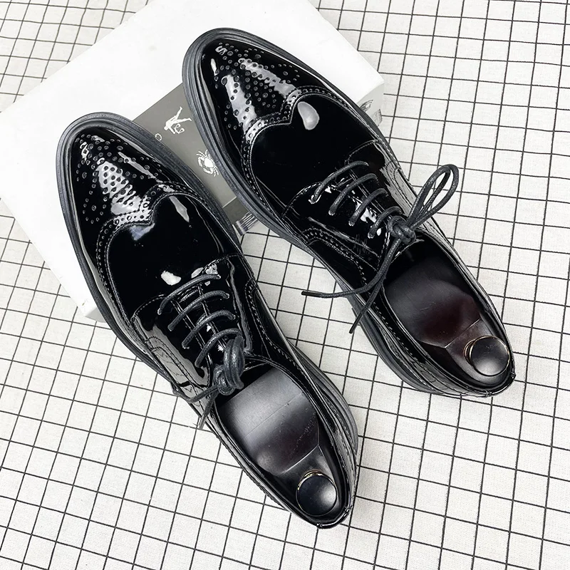 Туфли bullock мужские лакированная кожа оксфорды обувь с резьбой классические для