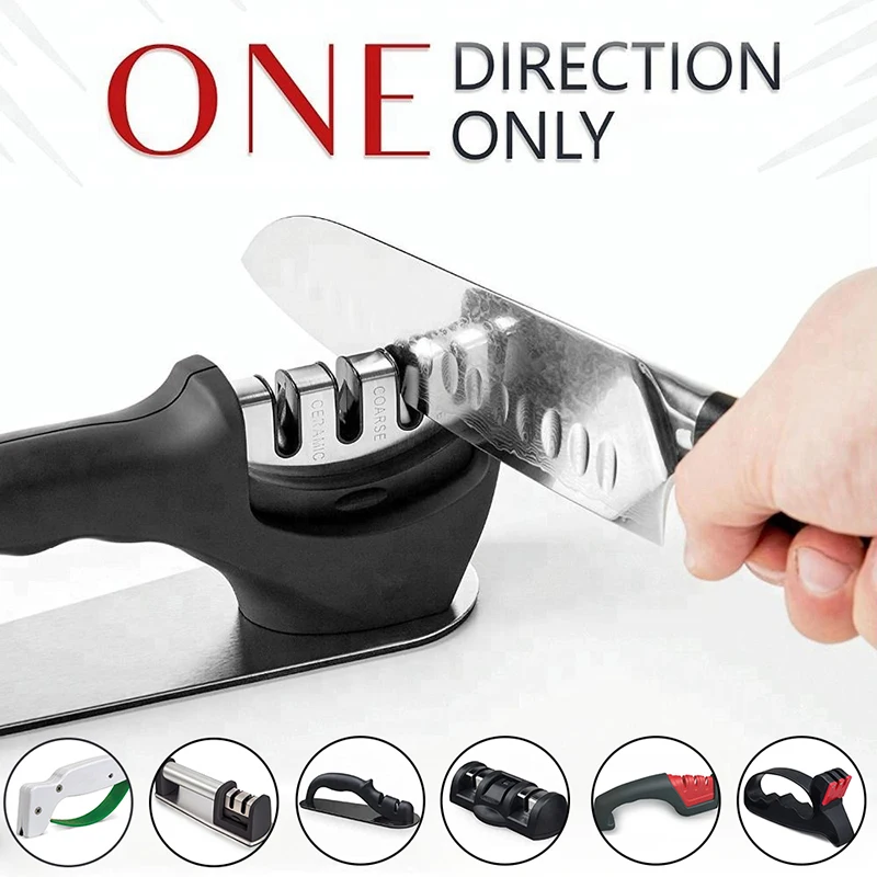 Точилка для ножей кухонные ножи точильный камень 3 ступени стальной вольфрам