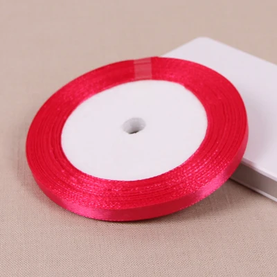 25 ярдов/рулон розово-красный фуксия атласные ленты 6-10-12-15-20-25-40-50мм Рождество