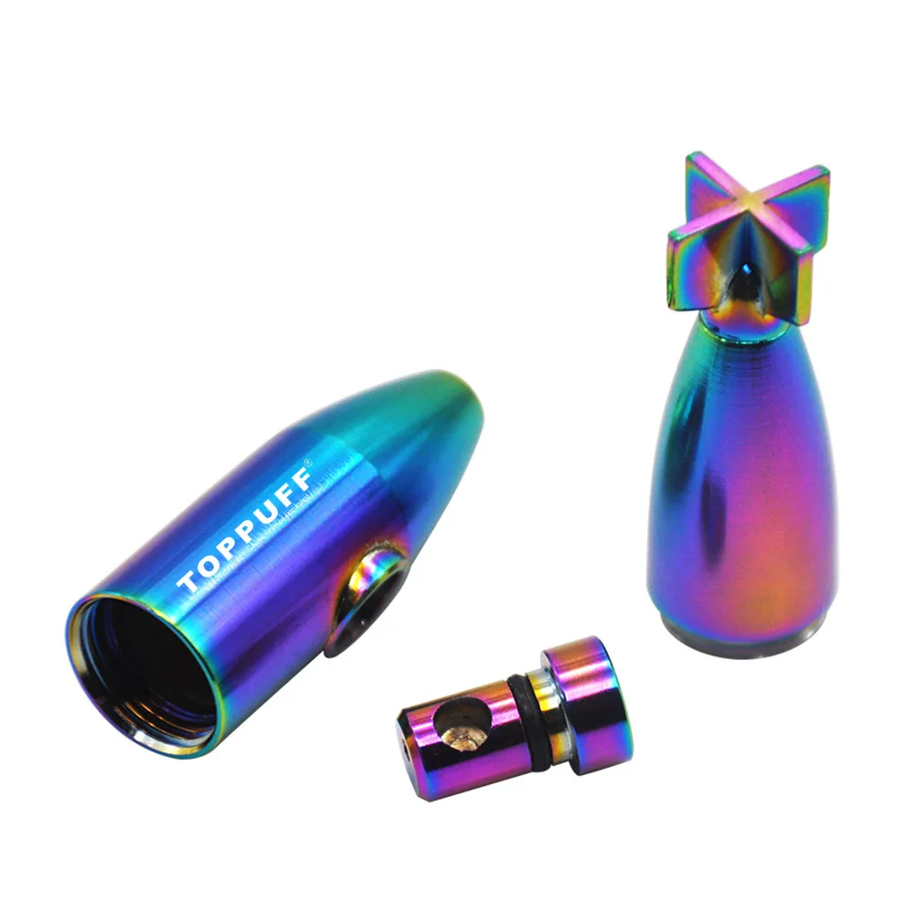 TOPPUFF Submarine Style Zinc Alloy Metal Snuff Snorter Dispenser Nasal Tube 86MM Smoking Straw Sniffer Pipe | Дом и сад