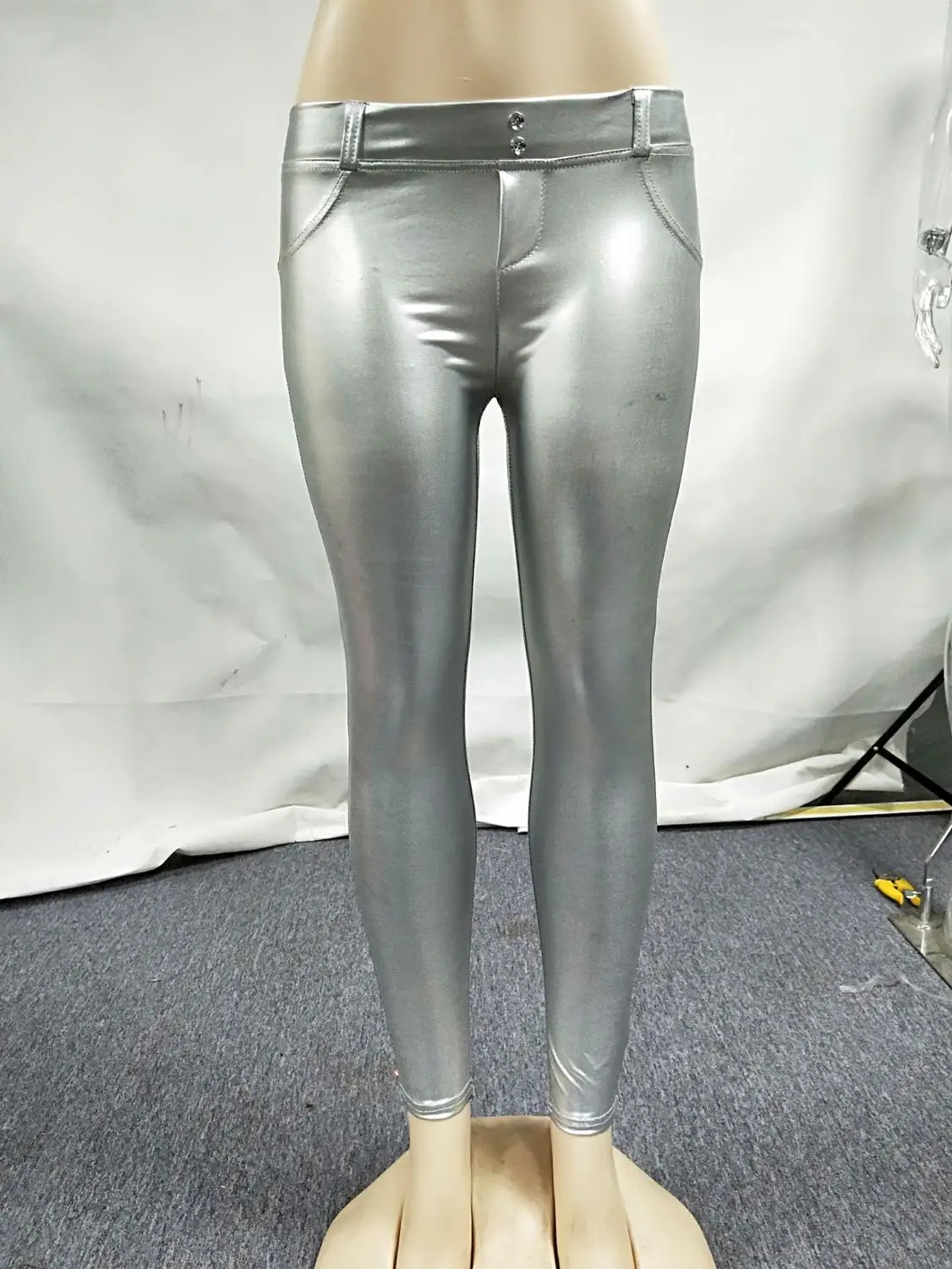 

2020 European and American women's slim sexy skinny feet leather pants 1368