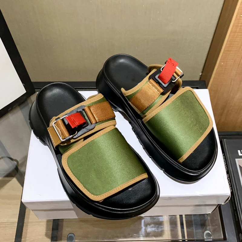 

Fashion Comfortable Soft Luxury Brand Genuine Leather Sandals Woman Beathable Outdoor Summer Open Toe Shoes Gladiator Sandals