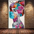 Настраиваемые граффити поп-арт уличная женщина современные картины на холсте настенные художественные плакаты принты настенные для декора гостиной