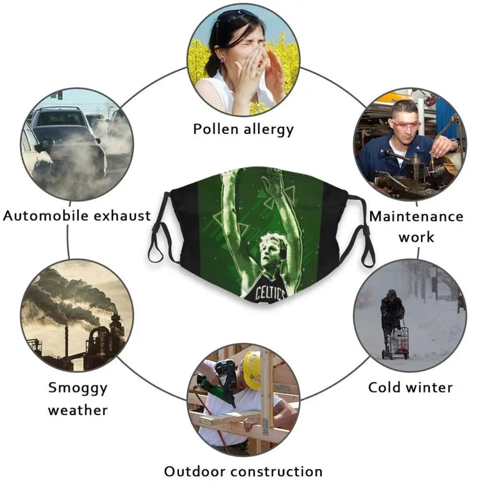 

Larry Bird Mask Funny Print Reusable Pm2.5 Filter Face Larry Bird Larry Bird