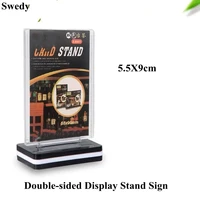 55x90mm t shape double sided table top acrylic sign holder display stand upright photo picture frame wedding menu ad holder