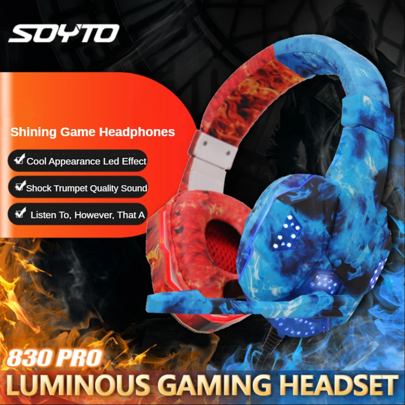 

RBG LED Gaming Headset With Microphone Headset Gamer USB 3.5mm Wired Headphones For PC PS4 Xbox One Computer Game Wired Earphone
