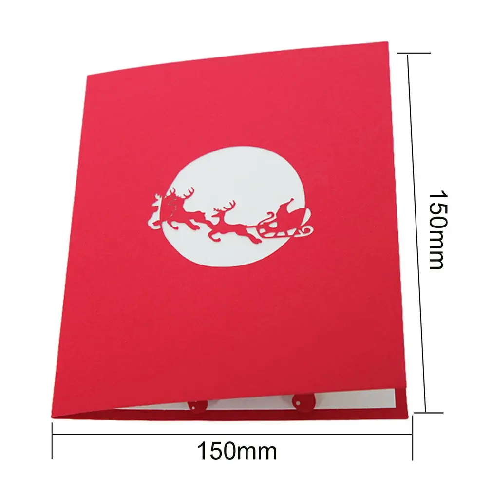 Vintage 3D Pop Up Christmas Cards Dancing Elk Santa's Merry Series Invitation Greeting Anniversary Souvenirs | Дом и сад
