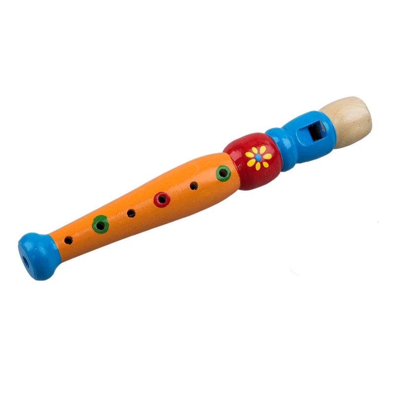 

1x Wooden Flute Toy Kids Music Educational Toy--Ran Color