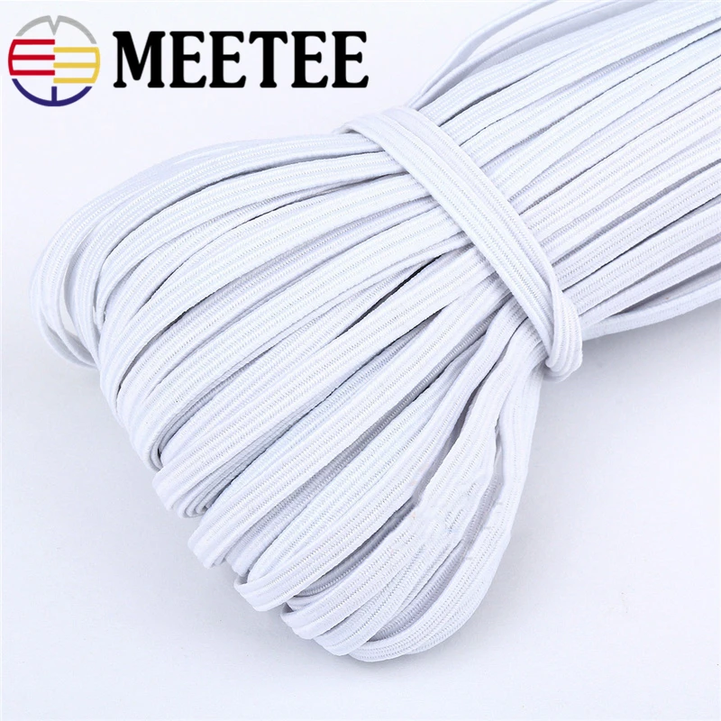 

10/30M 6mm Colorful Flat Elastic Bands High Rope Rubber Band Spandex Ribbon Sewing Lace Trim Belt Garment Accessories AP301