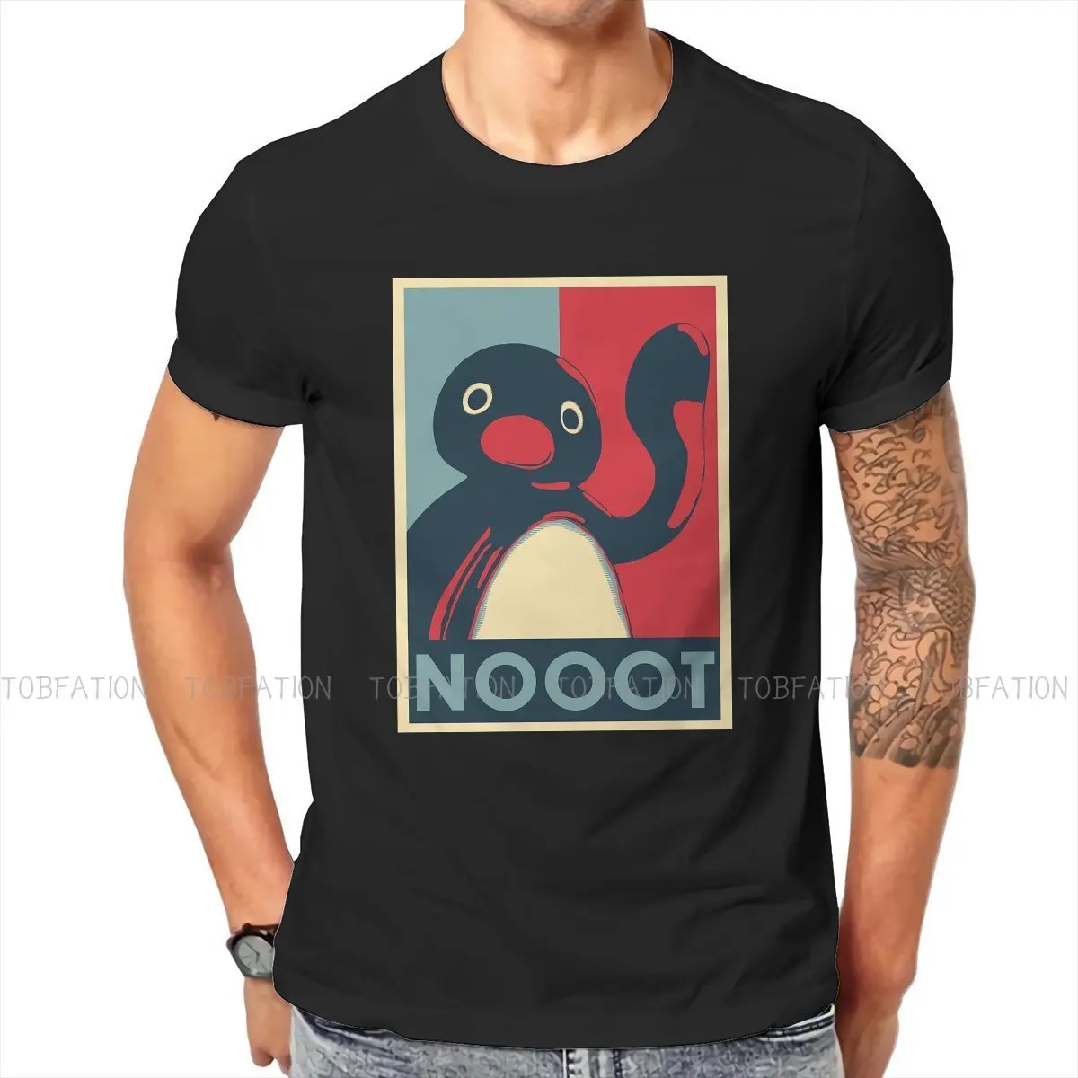 

PINGU мультяшный ТВ сериал, футболки с круглым вырезом NOOOT, отличительная Мужская футболка, Забавные топы, размеры S-6XL