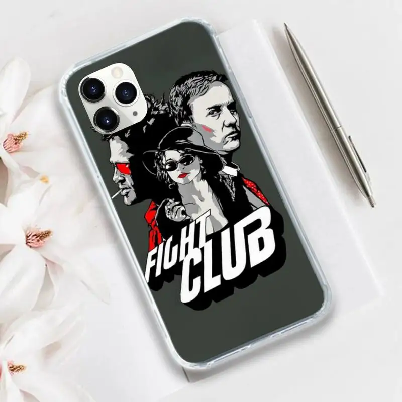 

fight club Phone Case Transparent for iPhone 11 12 mini pro XS MAX 8 7 6 6S Plus X 5S SE 2020 XR