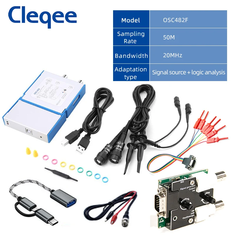 

Cleqee OSC Series 20 МГц 35 МГц 50 МГц 100 МГц Android + ПК виртуальный цифровой системный анализатор