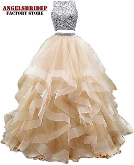 

ANGELSBRIDEP Tulle Ball Gown Quinceanera Dresses 15 Party Charming Appliques Vestido Debutante Gowns Plus Size Robe De Bal