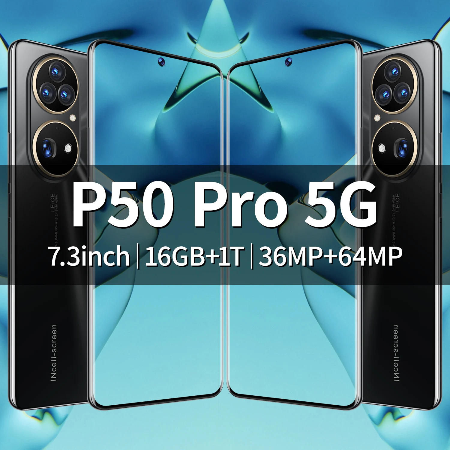 

Huawe P50 Pro 5G Cellphone 16GB+512GB 7.3inch Android11.0 Smartphone 10Core 6800mAh Battery 36MP+64MP Dual SIM Card Mobile Phone
