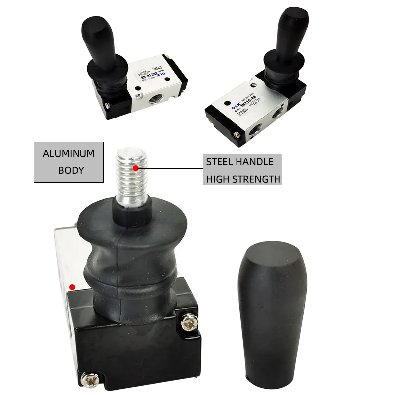 3-сторонний 2-позиционный нормально закрытый пневматический клапан с ручным