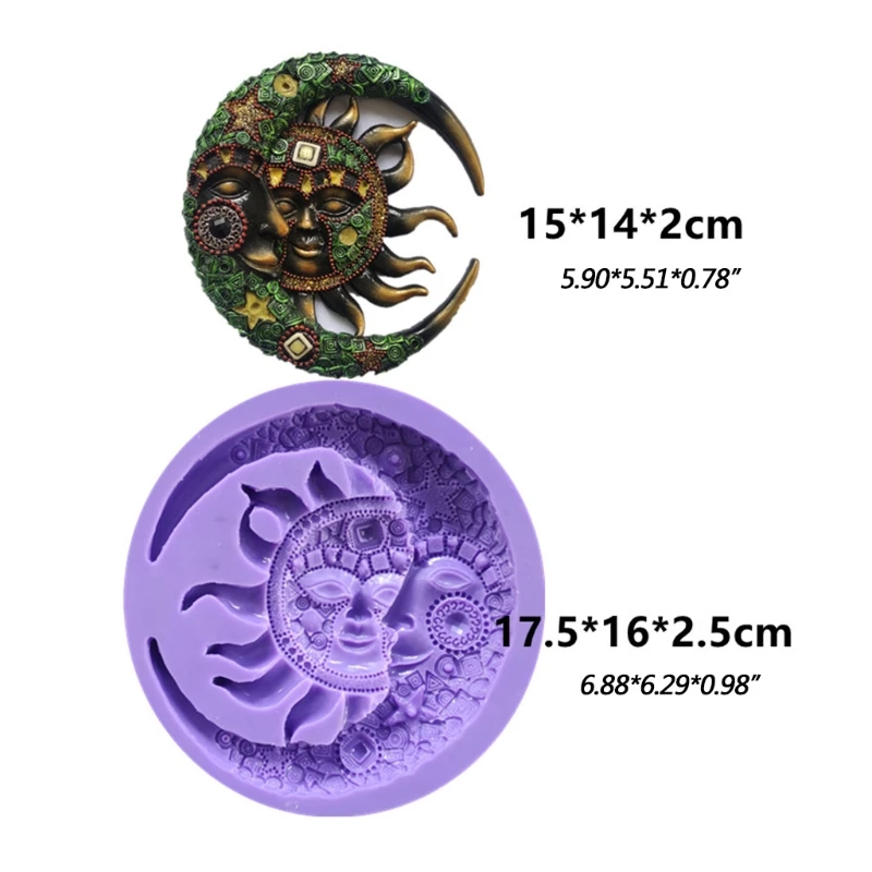 

European Moon Sun Shape Mold Epoxy Resin DIY Craft for Home Decoration