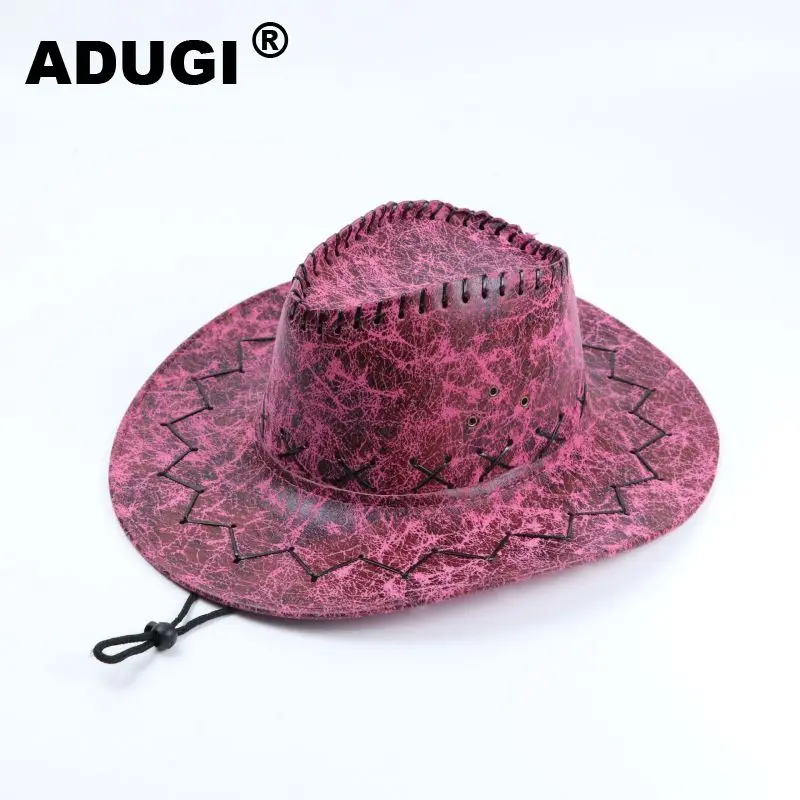 Ковбойская шляпа ADUGI в западном стиле с трещинами модные мужские и женские шляпы