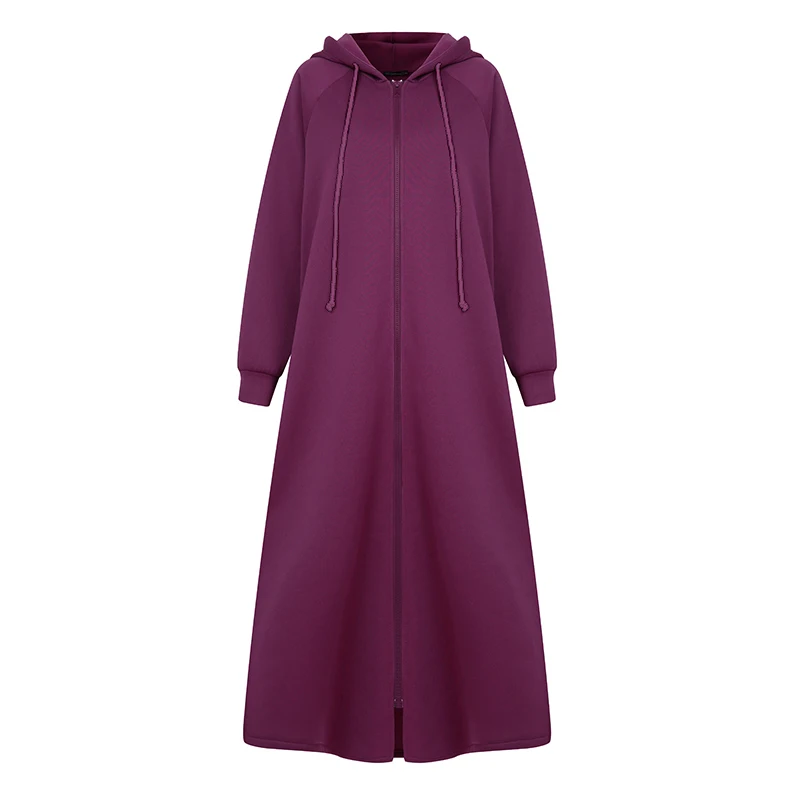 

ZANZEA Women Winter Autumn Hoodies Long Sweatshirt Coats Casual Hooded Long Sleeve Outwear Loose Zip Fleece Jackets Streetwear