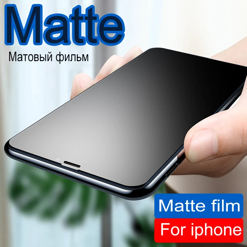 

Матовое закаленное стекло для iphone X XR XS 11 PRO MAX, Защитная пленка для экрана Apple Iphone 7, 8, 6, 6S Plus, защитные пленки