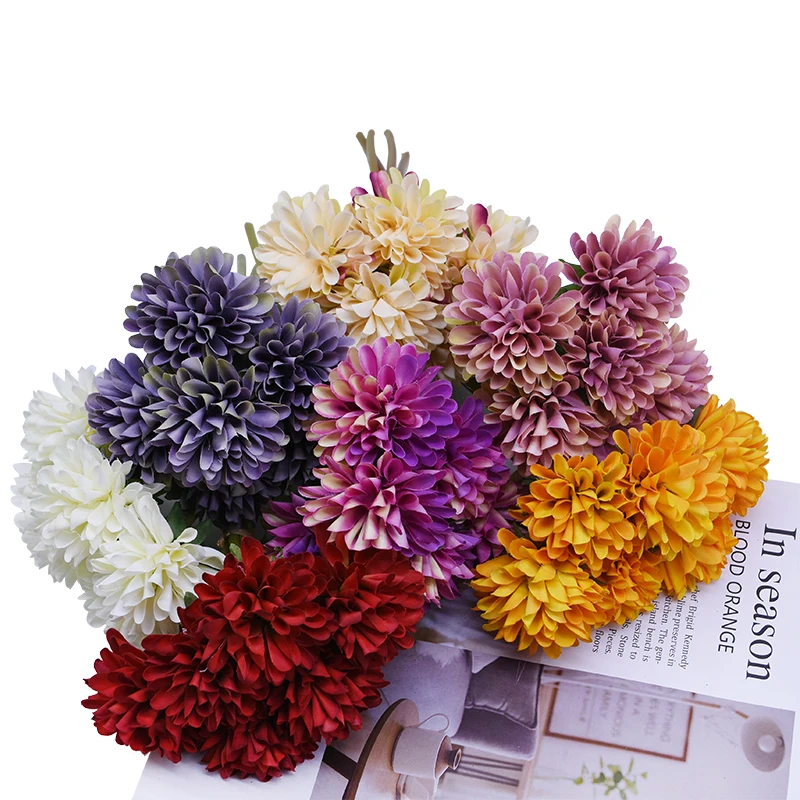 

6Pcs/Bouquet 6.5cm Artificial Silk Chrysanthemum Flower Bouquet For Home Party Hotel Garden Decoration Fake Gerbera