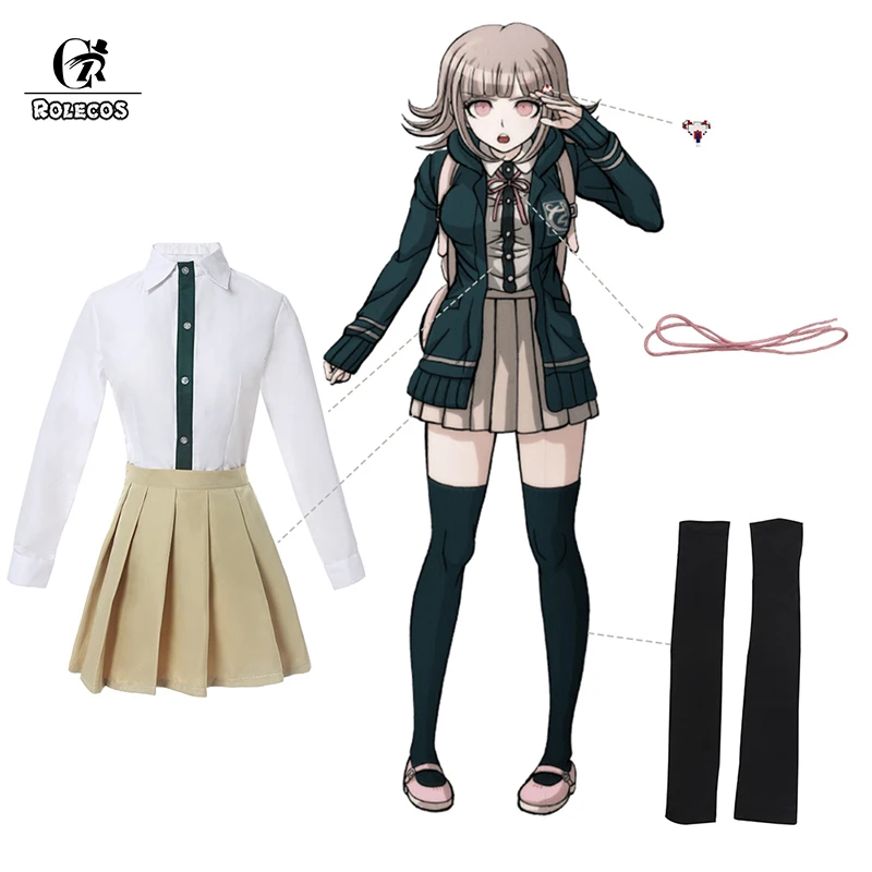 ROLECOS Super Danganronpa 2 Chiaki Nanami Косплей костюмы толстовка школьная форма JK униформа