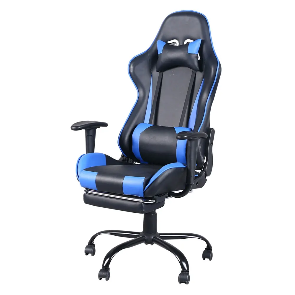 

Gaming Chair with Foot Support Ergonomic Desk Chair Adjustable PC Computer Chair for Adults Black&Blue/Red/White[US-Stock]