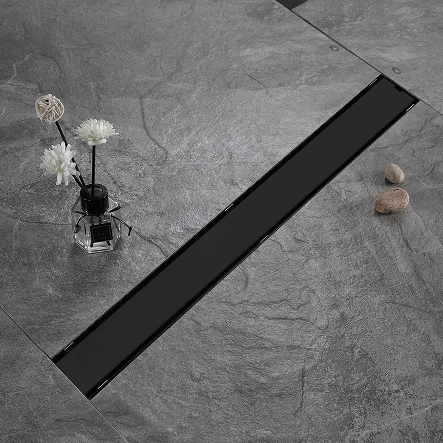 Матовый черный Невидимый Слив для пола в ванной комнате от KEMAIDI прямоугольный