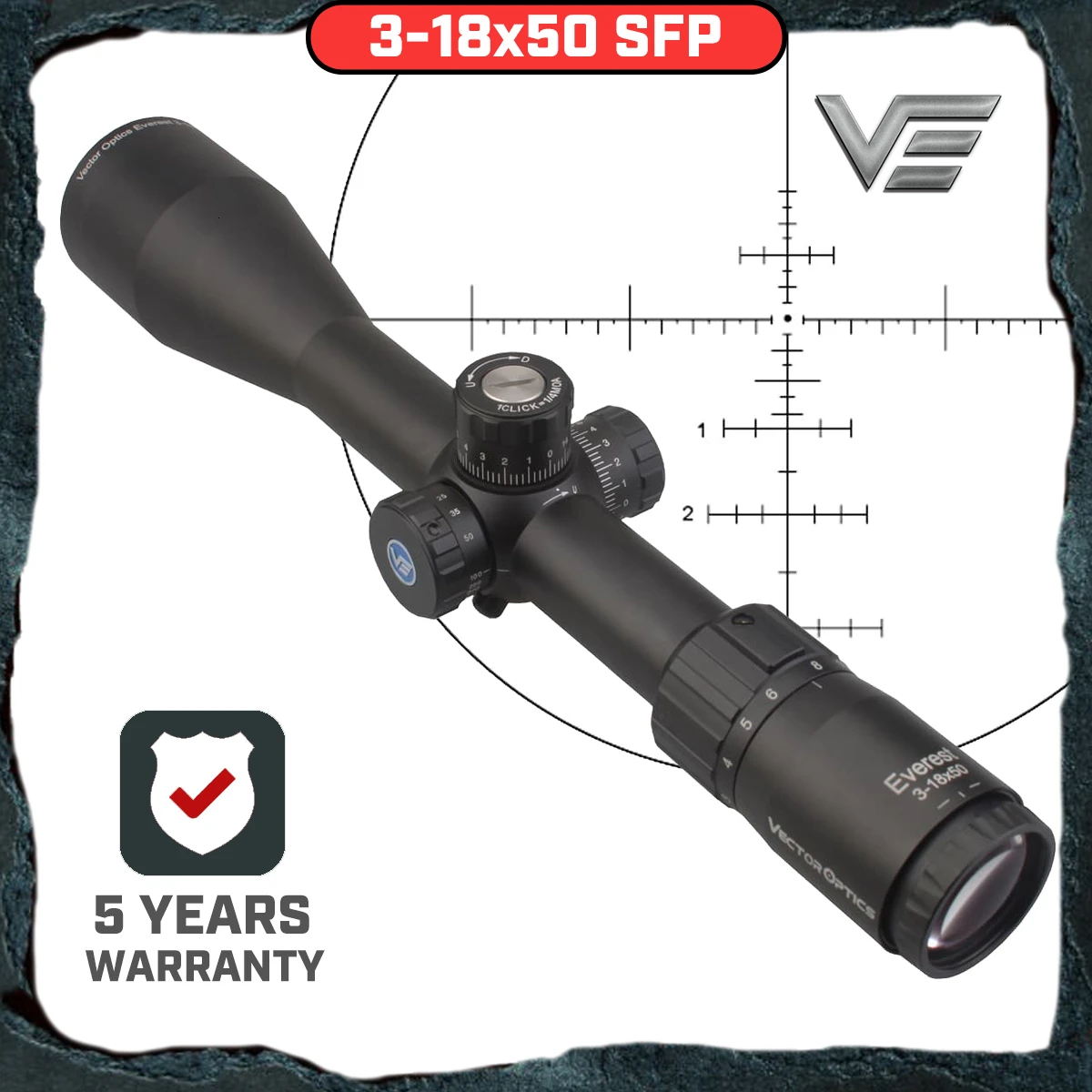 Векторная оптика GenII Everest 3-18x50 AR15 прицел Воздушный пистолет прицел охотничий Тактический MOA с сотовым кольцом. 223. 308 5,56
