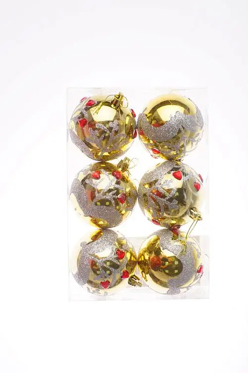 Christmas decoration tree balls diameter 8 cm Set 6 New Year 2022 for елочный ball toy toys | Дом и сад