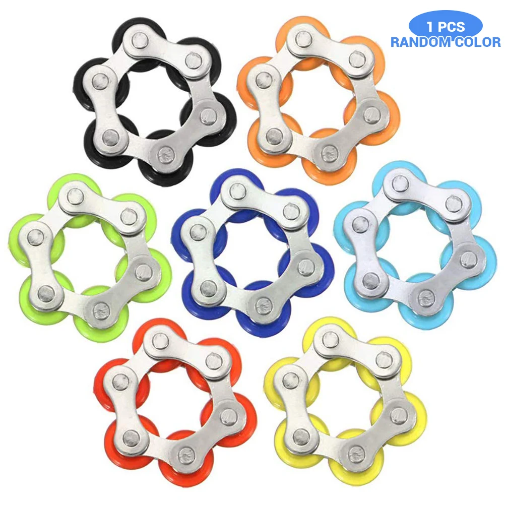 Анти-стресс игрушка 12 Нержавеющая сталь цепи велосипеда Спиннеры браслет