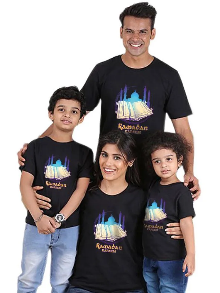 

Футболка с коротким рукавом, 1 год, мусульманская, Ближний Восток, новый год, арабский фестиваль, семейная коллекция