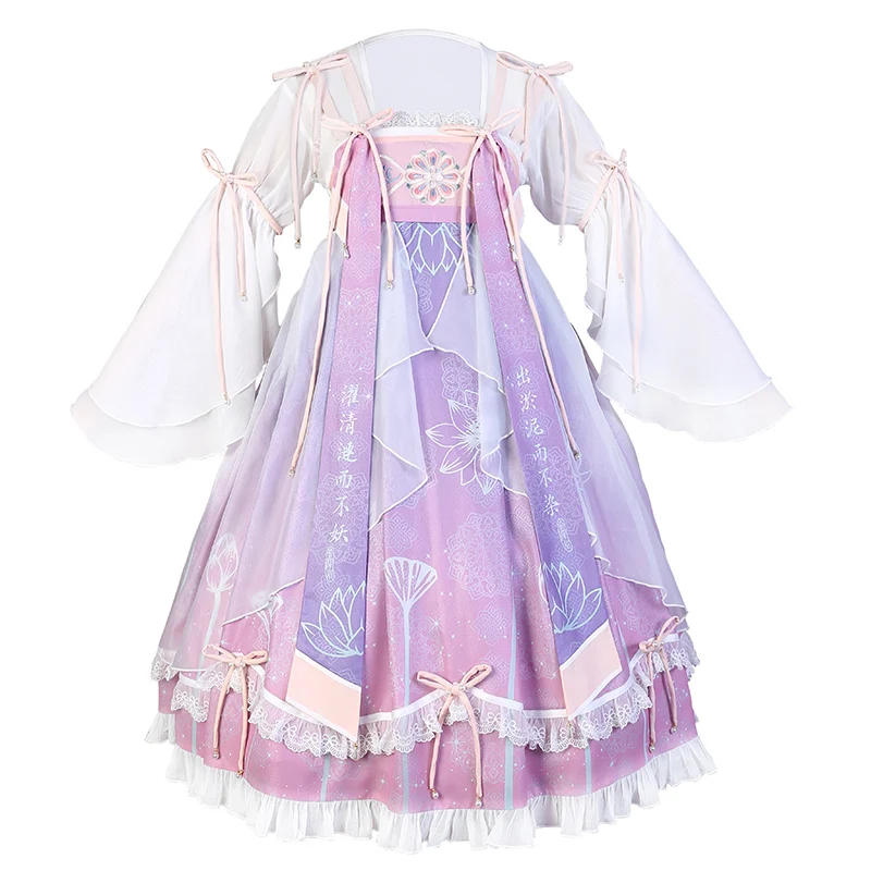 

Chinese style lolita dress vintage lace bowknot cute printing kawaii dress high waist victorian dress gothic lolita jsk loli cos
