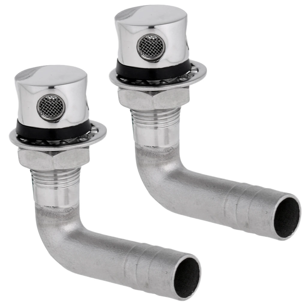 

MagiDeal 2pcs Stainless Steel 90° Bend Fuel Breather Vent 3/5" Car Gas Tank