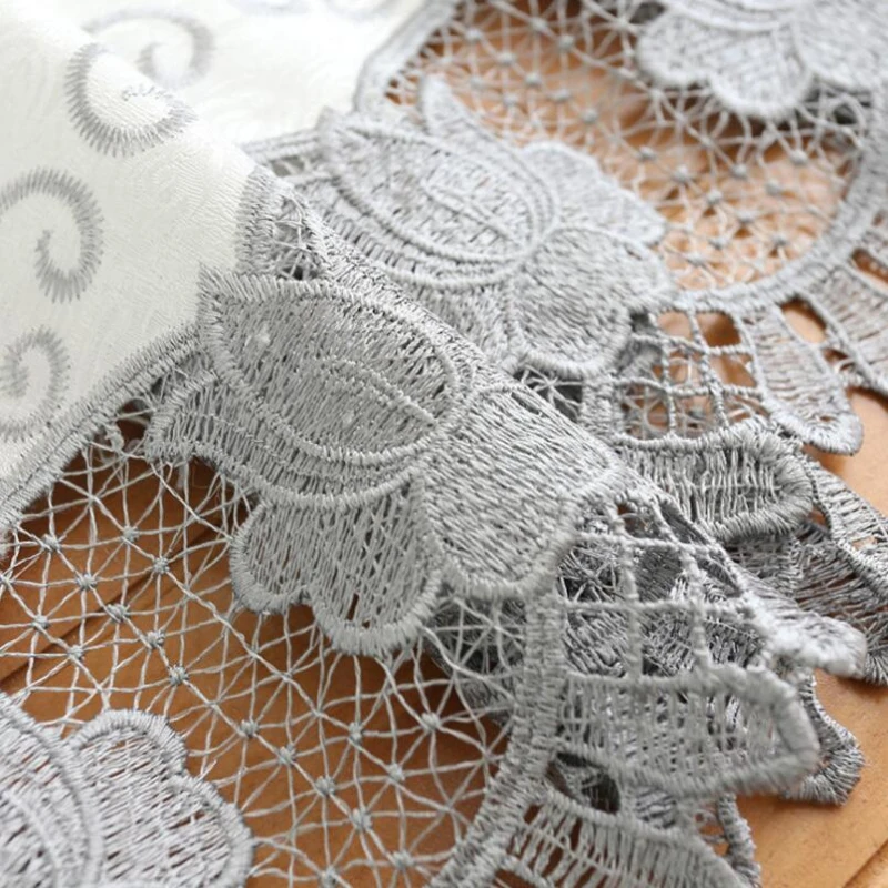 Роскошный серый шторы с пионами вышивка сплошные оконные Спальня лечения