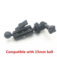 double socket arm for 15mm 16mm 17mm ball mount clamp for action camera phones gps holder accessories