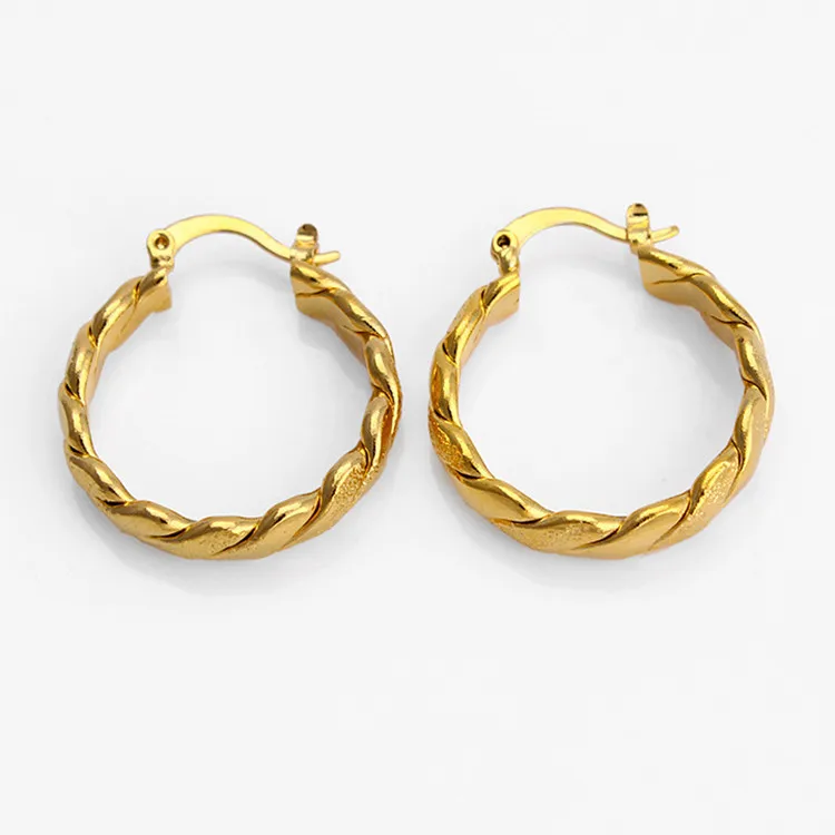 

Fashion Simple Woven Twist Earrings Gold Plated Earrings Elegant Women's Banquet Jewelry Accessories Anniversary Gift