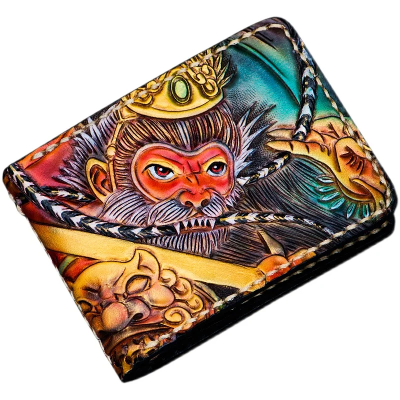 Короткие Кошельки ручной работы Sun WuKong кошельки для женщин и мужчин клатч из