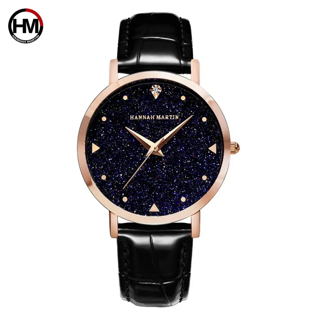Fantasy star mirror+ инкрустированные женские часы со стразами модный трендовый ремень водонепроницаемые повседневные кварцевые часы корейские немеханические - Цвет: black-D