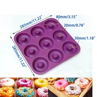 9 cavity donut pan silicone cake mold baking tool chocolate dessert fondant mould bagelsmuffins delicacies bakeware