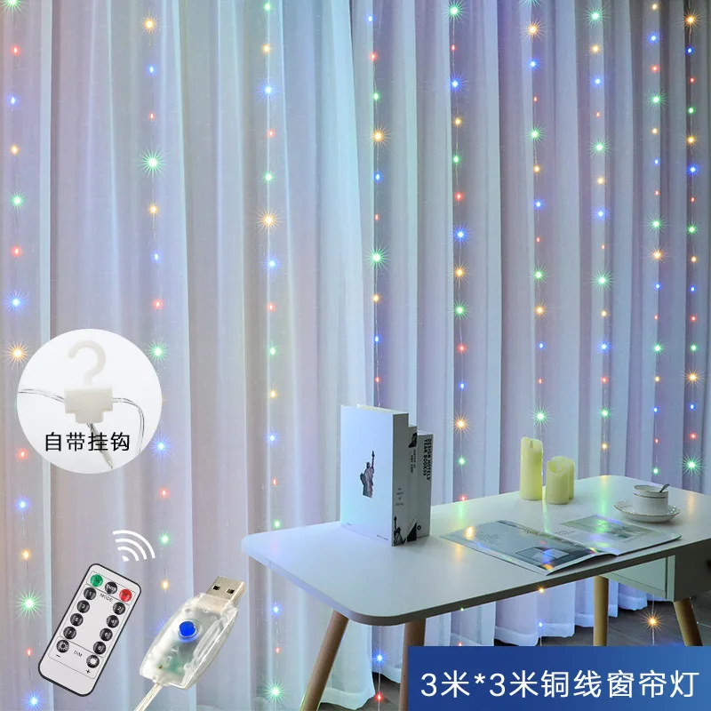 

3m Led Curtain Lights String Curtain Lights With Music Control New Year Christmas Decorations For Garland Home Bedroom Window