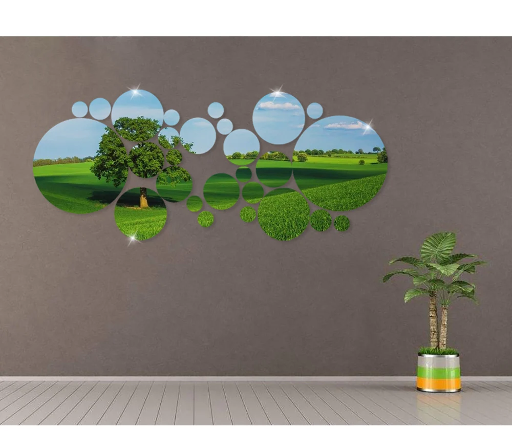 зеркало в ванную наклейки на стену декор зеркальные настенное 26 шт. акриловое для