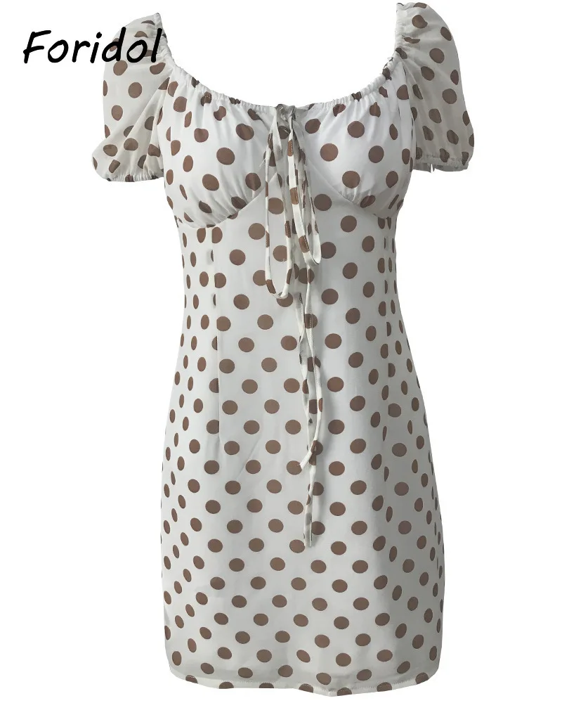 

Foridol Cute Polka Dot Print Summer Dress Women Boho Beach Dress Famale Short Mini Sundress Fashion Vestidos De Mujer 2021