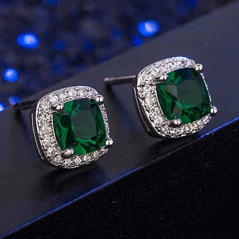 JoyceJelly женские ювелирные изделия серьги-гвоздики Новый Стиль Изумрудный камень 925